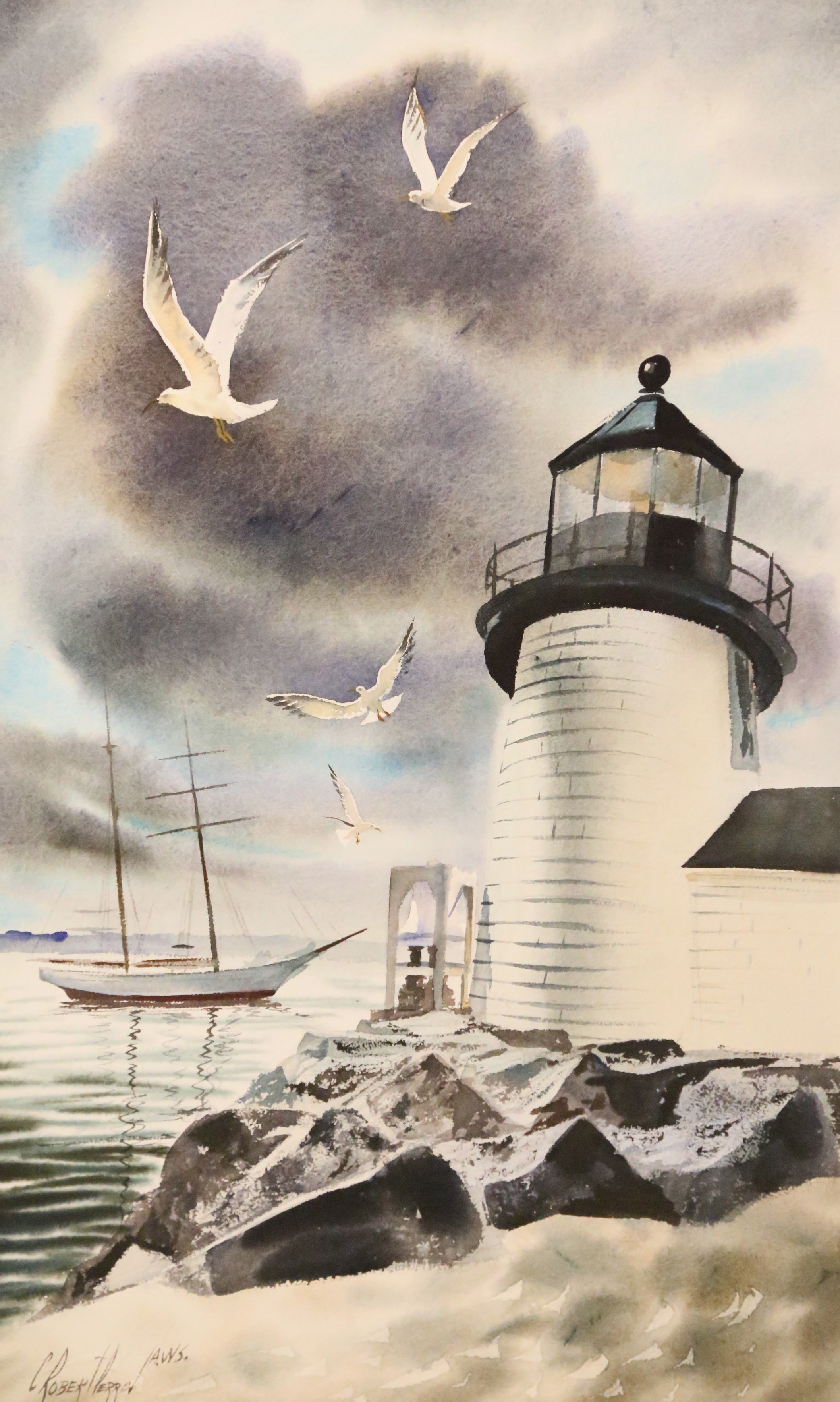  C. Robert Perrin Watercolor Rafael Osona Auctions Nantucket, MA