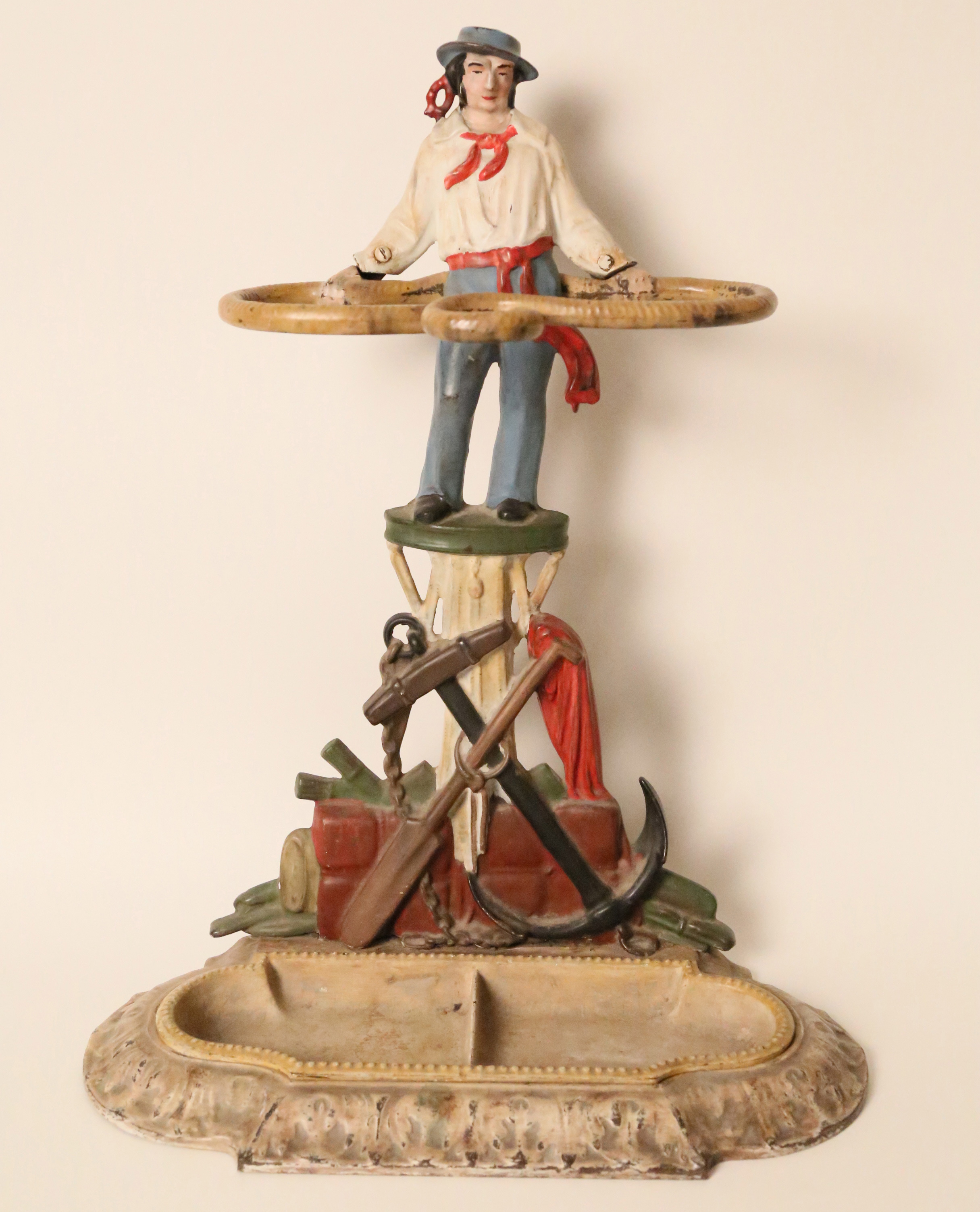  Hand Painted Cast Iron Nautical Umbrella Stand Rafael Osona