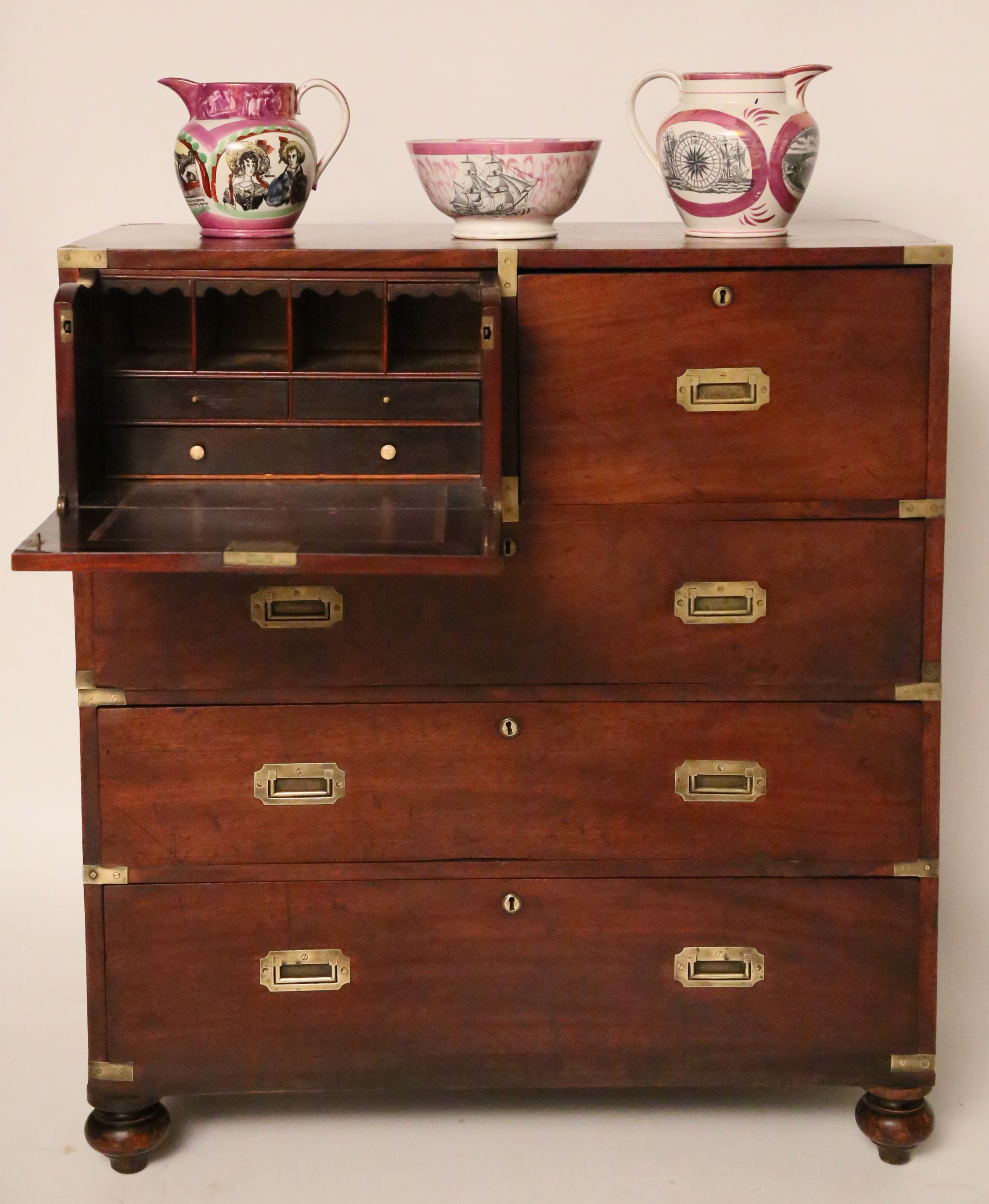  Dublin Campaign Chest of Drawers and Sunderland Porcelain Rafael