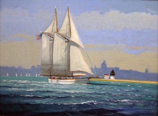 William W. Lowe “Yacht Departing Nantucket”