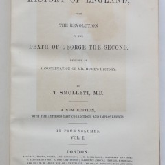 The History of England (4 Vols.) by T. Smollett. M.D.