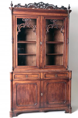 Finely Carved English Mahogany Chin Cabinet