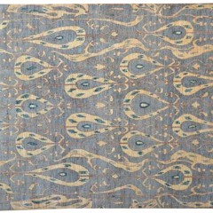 Blue Geometric Tribal Ikat Uzbek Carpet