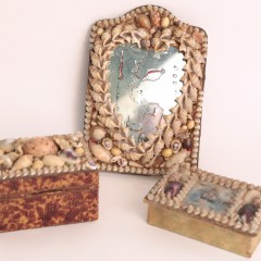 Group of Three Shell Encrusted Pieces