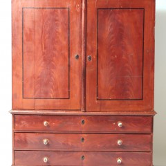 19th Century Decorated Two-part Linen Press