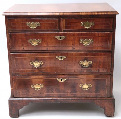 English Burlwood Bachelor’s Chest, Circa 1800