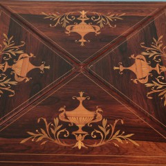 English Rosewood Inlaid Game Table, circa 1880