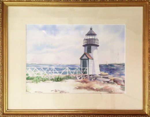 Carol M. Palermo Fine Art Watercolor on Paper "View of Brant Point"