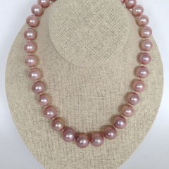 Pink Fresh Water Pearl Necklace 12mm x 15.5mm