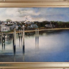 Yasemin Tomakan Oil on Canvas "Nantucket Town Past the Harbor"