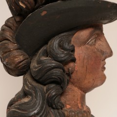 Dutch Polychrome Carving of a Bawdy Woman Rudder Head, circa 1820