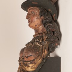 Dutch Polychrome Carving of a Bawdy Woman Rudder Head, circa 1820