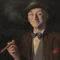 Vyola De Grunchy Fine Art Oil on Canvas "The Happy Smoker"