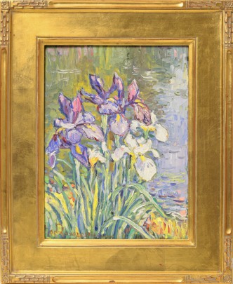 Jan Pawlowski Oil on Canvas "Iris Still Life"