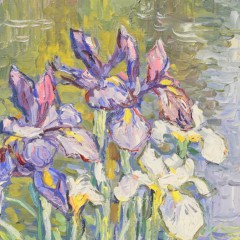 Jan Pawlowski Oil on Canvas "Iris Still Life"