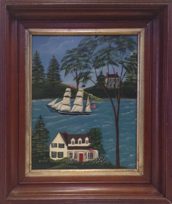 Miniature Oil on Panel “Clipper Down the River”