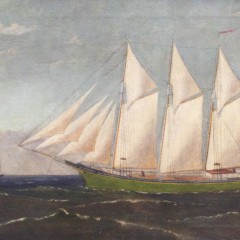 Fine Art Oil on Canvas "Three Masted Schooner"