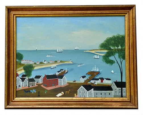 Charlie Munro Mixed Media on Masonite "Harbor Scene"