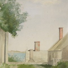 Turn of the Century Watercolor "Stone Alley, Nantucket"