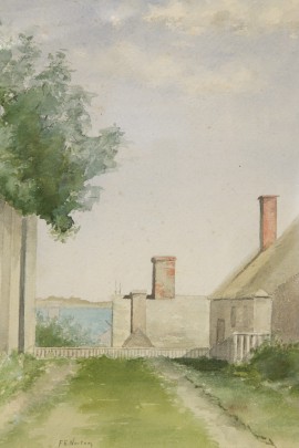 Turn of the Century Watercolor "Stone Alley, Nantucket"