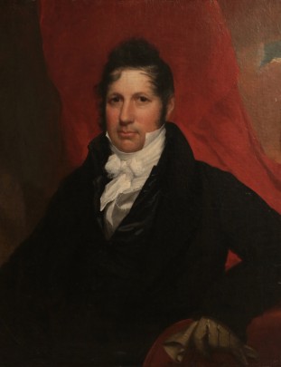 John Wesley Jarvis Oil on Canvas "Portrait of Ezra Weeks"