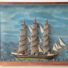 Shadow Box of a Three-Masted Clipper Ship