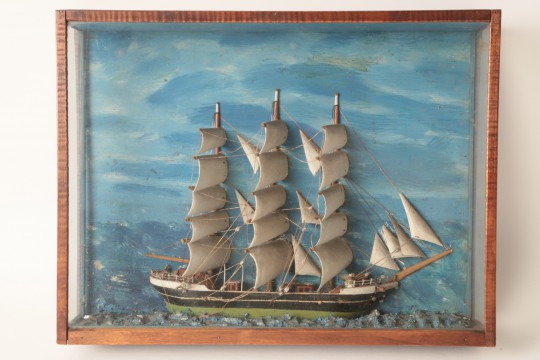 Shadow Box of a Three-Masted Clipper Ship