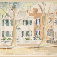 Doris Riker Beer Watercolor on Paper "The Macy House and West Brick"