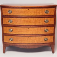 19th Century Bow Front Four Drawer Chest