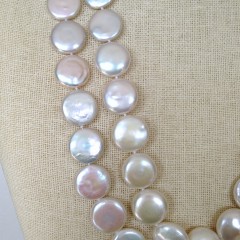 White Fresh Water Coin Pearl Necklace