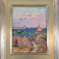 Jan Pawlowski Oil on Canvas "Sailing in Polpis Harbor"