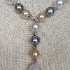 Fine Multicolor South Sea Pearl Lariat Necklace