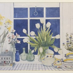 Barbara Kuffman-Lacke "Flowers and China" Lithograph