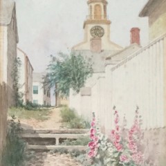 Jane Brewster Reid Watercolor on Paper "Stone Alley"