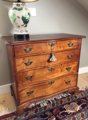 18th Century New England Maple Serpentine Front Chest of Drawers