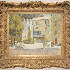 José Fabri-Canti Oil on Canvas "Village Square"