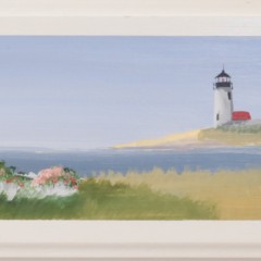 K. Kelliher Oil on Panel "View of Great Point Light"