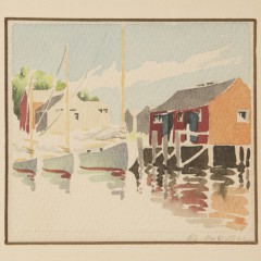 Doris and Richard Beer Watercolor on Paper "Old South Wharf"