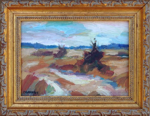 David Lazarus Oil on Canvas Board "Blue Sky in the Moors"