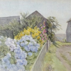 Jane Brewster Reid Watercolor on Paper "Nantucket Lane"