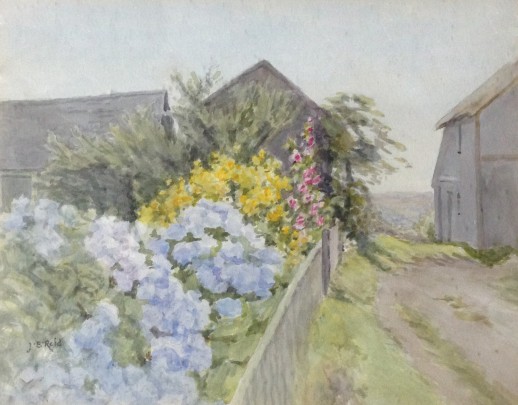 Jane Brewster Reid Watercolor on Paper "Nantucket Lane"