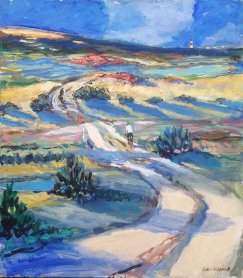 Sybil Goldsmith Oil on Canvas "Riding the Moors at Sankaty"