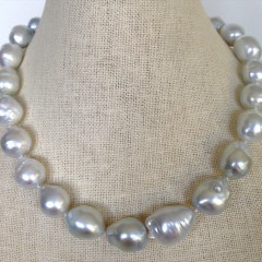 Fine White South Sea Baroque Pearl Necklace