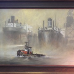 John Kelly Oil on Canvas "The Tug"