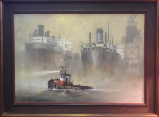 John Kelly Oil on Canvas "The Tug"