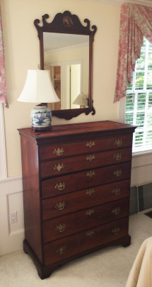 19th Century Six Drawer Mahogany Tall Chest