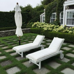 Pair of Weatherend Chaise Lounges in White Yacht Finish