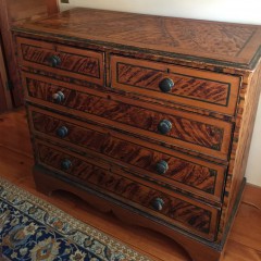 19th Century English Faux Grain Decorated Chest of Drawers