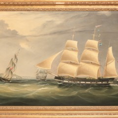 19th Century Oil on Canvas "Portrait of a British Ship"