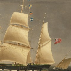 19th Century Oil on Canvas “Portrait of a British Ship”